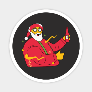 Merry Christmas Santa Claus Drinking Magnet